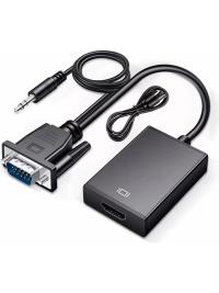 X-Level XCC7804 Ses Girişli VGA To HDMI Dönüştürücü (45 cm Aux Kablo 15 cm VGA Kablo)